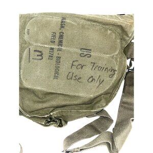 Vtg US Military Chemical Biological M17 Gas Mask & Carry Bag Army Surplus